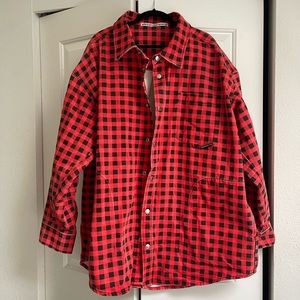 Alexander Wang Denim Plaid Jacket